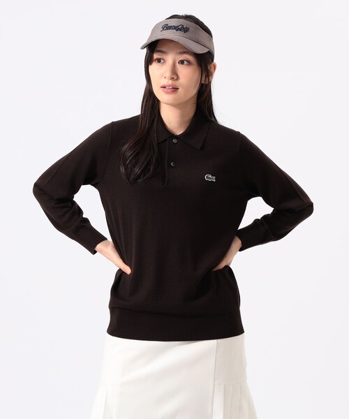 BEAMS GOLF(ビームスゴルフ)の「〈WOMEN〉【別注】LACOSTE / ロングスリーブ ニット ポロ(ポロシャツ・レディース・レッド系その他7/ブラック/グレー/ブラウン・XS)」の21枚目の写真