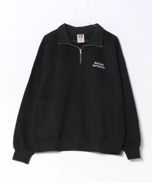 BEN DAVIS(ベンデイビス)の「【BEN DAVIS/ベンデイビス】【胸元のワンポイント刺繍がアクセント】裏起毛 ハーフジップスウェット スタンドネック ストリート スポーティー カジュアル ユニセックス(スウェット・メンズ・ブラウン/グレー/ブラック・X-LARGE/MEDIUM/LARGE)」の2枚目の写真