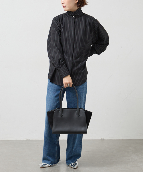 A PUPIL(アピューピル)の「A PUPIL/ア ピューピル 別注 HNK RGLN BL_STRIPES ブラウス(シャツ/ブラウス・レディース・ブラック・MEDIUM)」の8枚目の写真