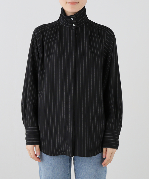 A PUPIL(アピューピル)の「A PUPIL/ア ピューピル 別注 HNK RGLN BL_STRIPES ブラウス(シャツ/ブラウス・レディース・ブラック・MEDIUM)」の10枚目の写真