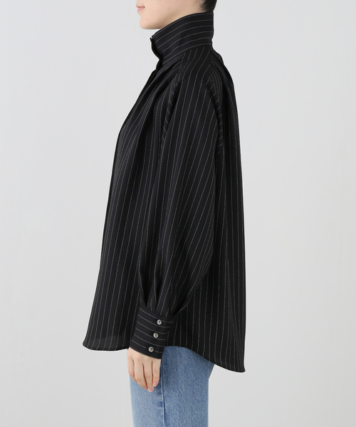 A PUPIL(アピューピル)の「A PUPIL/ア ピューピル 別注 HNK RGLN BL_STRIPES ブラウス(シャツ/ブラウス・レディース・ブラック・MEDIUM)」の11枚目の写真