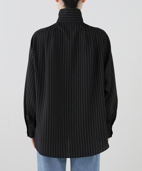 A PUPIL(アピューピル)の「A PUPIL/ア ピューピル 別注 HNK RGLN BL_STRIPES ブラウス(シャツ/ブラウス・レディース・ブラック・MEDIUM)」の12枚目の写真