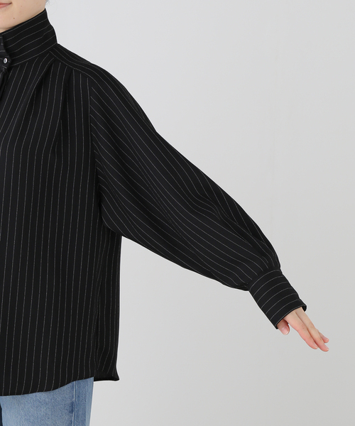 A PUPIL(アピューピル)の「A PUPIL/ア ピューピル 別注 HNK RGLN BL_STRIPES ブラウス(シャツ/ブラウス・レディース・ブラック・MEDIUM)」の13枚目の写真