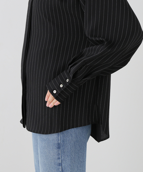 A PUPIL(アピューピル)の「A PUPIL/ア ピューピル 別注 HNK RGLN BL_STRIPES ブラウス(シャツ/ブラウス・レディース・ブラック・MEDIUM)」の14枚目の写真