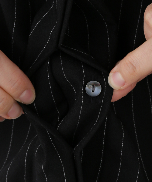 A PUPIL(アピューピル)の「A PUPIL/ア ピューピル 別注 HNK RGLN BL_STRIPES ブラウス(シャツ/ブラウス・レディース・ブラック・MEDIUM)」の15枚目の写真