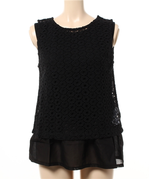 MOUSSY（マウジー）の「LACE LAYERED TANK（タンクトップ・レディース・クリアレッド/ホワイト/ライトブルー/ブラック・FREE）」の5枚目の写真