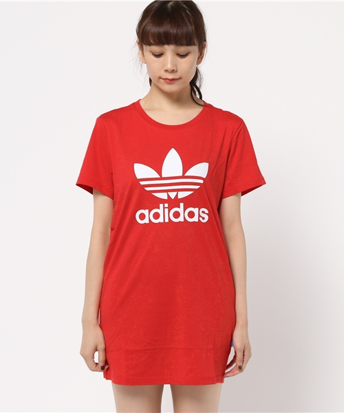 adidas（アディダス）の「【adicolor】オリジナルス ティードレス[TREFOIL TEE DRESS]（ワンピース・レディース・ブラック/レッド・SMALL/XX-LARGE/MEDIUM/X-SMALL/LARGE/XXX-LARGE）」の3枚目の写真
