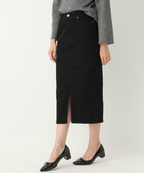 A part by（アパートバイ）の「スリットデニムスカート 730030（デニムスカート・レディース・ブラック/ブルー/ネイビー/ライトブルー・LARGE/MEDIUM）」の2枚目の写真