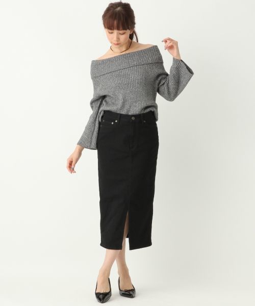 A part by（アパートバイ）の「スリットデニムスカート 730030（デニムスカート・レディース・ブラック/ブルー/ネイビー/ライトブルー・LARGE/MEDIUM）」の10枚目の写真