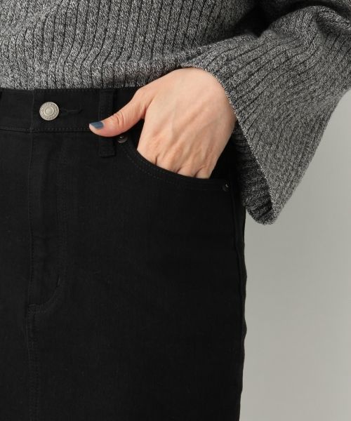 A part by（アパートバイ）の「スリットデニムスカート 730030（デニムスカート・レディース・ブラック/ブルー/ネイビー/ライトブルー・LARGE/MEDIUM）」の5枚目の写真