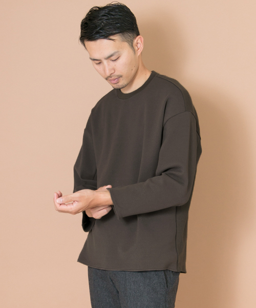 URBAN RESEARCH（アーバンリサーチ）の「UR ベアミラノリブコンビC/Nカットソー（Tシャツ/カットソー・メンズ・ブラウン/グレー/カーキ/ブラック・MEDIUM/LARGE）」の3枚目の写真