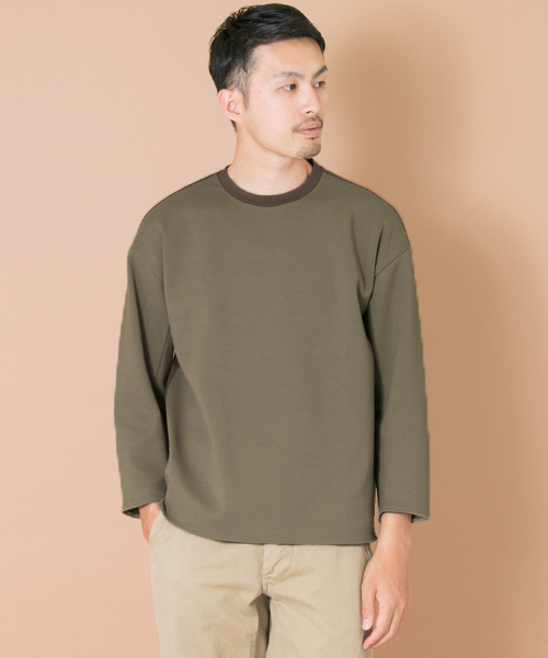 URBAN RESEARCH（アーバンリサーチ）の「UR ベアミラノリブコンビC/Nカットソー（Tシャツ/カットソー・メンズ・ブラウン/グレー/カーキ/ブラック・MEDIUM/LARGE）」の4枚目の写真