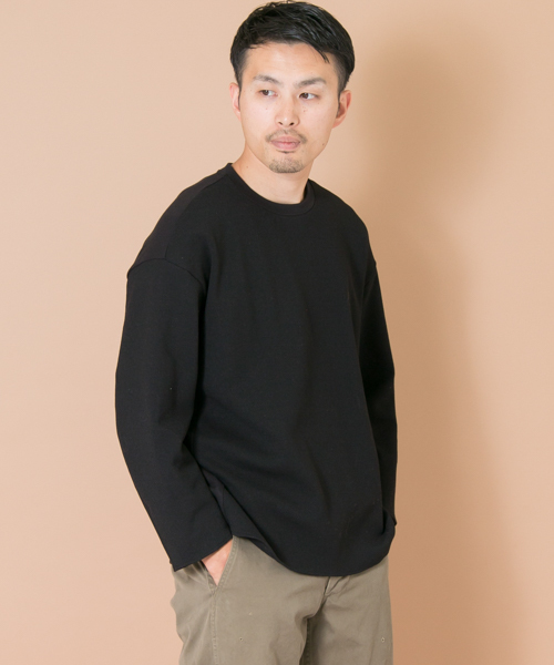 URBAN RESEARCH（アーバンリサーチ）の「UR ベアミラノリブコンビC/Nカットソー（Tシャツ/カットソー・メンズ・ブラウン/グレー/カーキ/ブラック・MEDIUM/LARGE）」の2枚目の写真