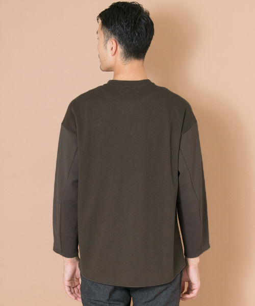 URBAN RESEARCH（アーバンリサーチ）の「UR ベアミラノリブコンビC/Nカットソー（Tシャツ/カットソー・メンズ・ブラウン/グレー/カーキ/ブラック・MEDIUM/LARGE）」の7枚目の写真