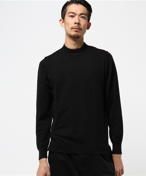 THE SUIT COMPANY（ザ・スーツカンパニー）の「【WE SUIT YOU】ナイロンコットン ハイネックニットソー（Tシャツ/カットソー・メンズ・ホワイト/ブラック・LL/S/L/M）」の2枚目の写真