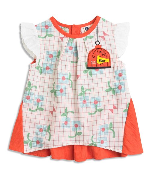 Petit jam（プチジャム）の「お花のジャガードチュニック（チュニック・キッズ・イエロー/レッド・90/95/100/120/80/130/110）」の2枚目の写真