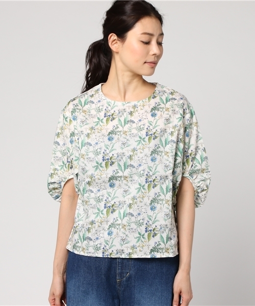 LBC（エルビーシー）の「花柄ローンブラウス                  （シャツ/ブラウス・レディース・ブラック/グレー/ブルー・MEDIUM）」の4枚目の写真