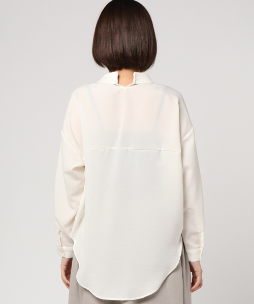 GUILD PRIME（ギルドプライム）の「【GUILD PRIME】WOMENS 襟抜きプルオーバーブラウス（シャツ/ブラウス・レディース・ホワイト/ピンク・36/34）」の5枚目の写真