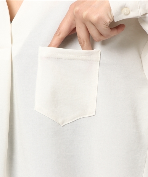 GUILD PRIME（ギルドプライム）の「【GUILD PRIME】WOMENS 襟抜きプルオーバーブラウス（シャツ/ブラウス・レディース・ホワイト/ピンク・36/34）」の8枚目の写真