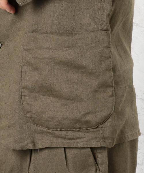 green label relaxing(グリーンレーベルリラクシング)の「KC NEO LINEN ジャーディガン / ジャケット ◆(テーラードジャケット・メンズ・オリーブ/ライトブルー/ネイビー・LARGE/SMALL/X-LARGE/MEDIUM)」の16枚目の写真