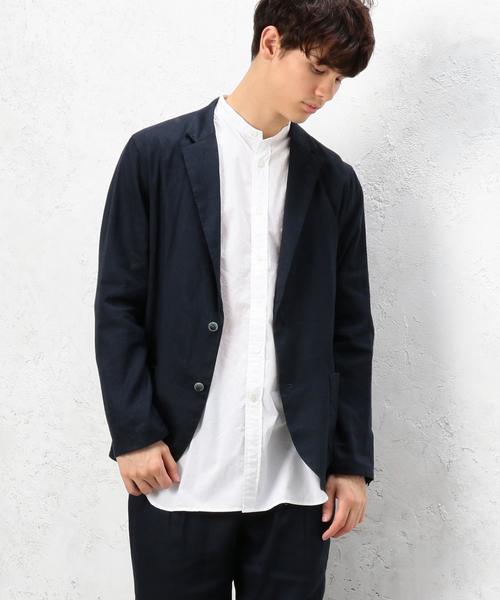 green label relaxing(グリーンレーベルリラクシング)の「KC NEO LINEN ジャーディガン / ジャケット ◆(テーラードジャケット・メンズ・オリーブ/ライトブルー/ネイビー・LARGE/SMALL/X-LARGE/MEDIUM)」の15枚目の写真