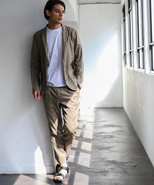 green label relaxing(グリーンレーベルリラクシング)の「KC NEO LINEN ジャーディガン / ジャケット ◆(テーラードジャケット・メンズ・オリーブ/ライトブルー/ネイビー・LARGE/SMALL/X-LARGE/MEDIUM)」の4枚目の写真