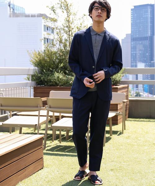 green label relaxing(グリーンレーベルリラクシング)の「KC NEO LINEN ジャーディガン / ジャケット ◆(テーラードジャケット・メンズ・オリーブ/ライトブルー/ネイビー・LARGE/SMALL/X-LARGE/MEDIUM)」の6枚目の写真