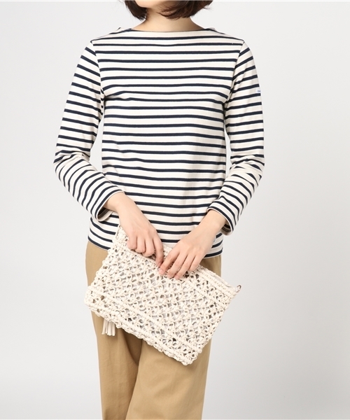 LBC(エルビーシー)の「ロウビキ紐クラッチ (クラッチバッグ・レディース・ネイビー/オフホワイト・FREE)」の11枚目の写真