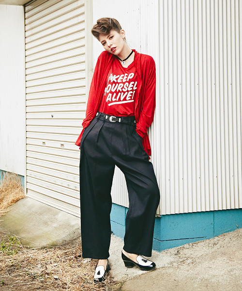 HYSTERIC GLAMOUR（ヒステリックグラマー）の「THE ORIGINAL HYS プリント カーディガン（カーディガン/ボレロ・レディース・ホワイト/レッド/ブラック・FREE）」の6枚目の写真