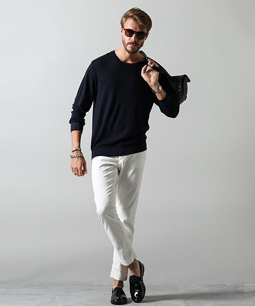 NANO universe（ナノユニバース）の「//スノー加工クルーネックニット（ニット/セーター・メンズ・ネイビー/グレー/ブラック・MEDIUM/SMALL/LARGE/X-LARGE）」の6枚目の写真