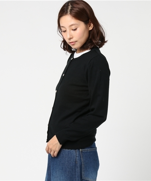 Honeys（ハニーズ）の「ビジューボタンカーディガン（カーディガン/ボレロ・レディース・ブラック/グリーン/ピンク/杢グレー/ネイビー/イエロー・M/L）」の10枚目の写真