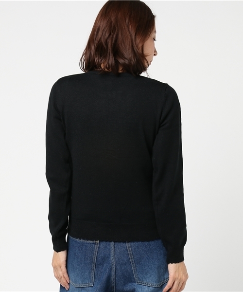 Honeys（ハニーズ）の「ビジューボタンカーディガン（カーディガン/ボレロ・レディース・ブラック/グリーン/ピンク/杢グレー/ネイビー/イエロー・M/L）」の9枚目の写真