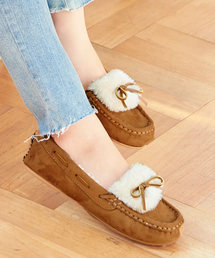 KOBE LETTUCE | インソール付き！エコファームートンモカシンシューズ/レディース/フラットシューズ/レオパード柄[H529]/神戸レタス(モカシン/デッキシューズ)