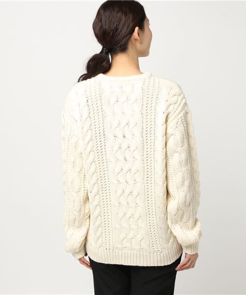 PUNYUS（プニュズ）の「ローゲージケーブルニット（ニット/セーター・レディース・ブラック/レッド/イエロー/アイボリー・1/2/3/4）」の14枚目の写真