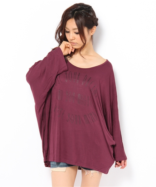 SLY LANG（スライラング）の「LoseドルマンTS（Tシャツ/カットソー・レディース・ワインレッド/ホワイト/ブラック・FREE）」の3枚目の写真