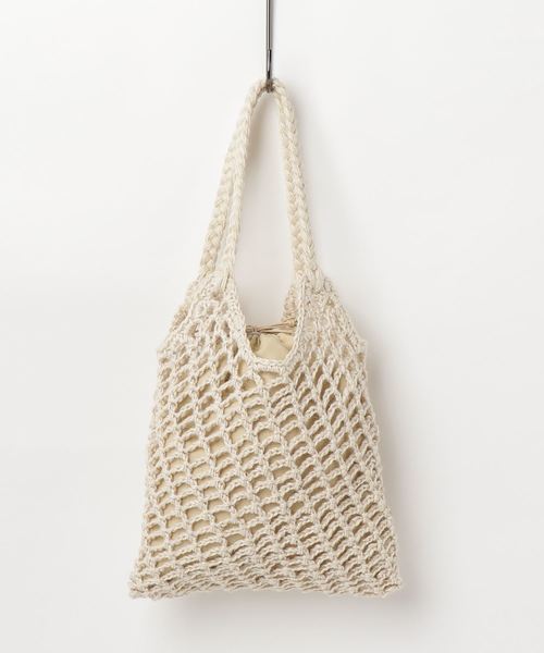 SMIR NASLI(サミールナスリ)の「【SMIRNASLI】リネンネットバッグ Linen Net Bag 011212784(トートバッグ・レディース・ベージュ/ライトベージュ・FREE)」の2枚目の写真