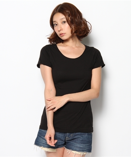 FREDY&GLOSTER（フレディアンドグロスター）の「ちびポケットTシャツ（Tシャツ/カットソー・レディース・ホワイト/ブラック/グレー・36/38）」の2枚目の写真