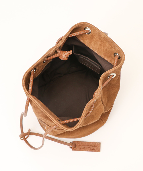 marco masi（マルコマージ）の「MARCO MASI/スエード巾着（トートバッグ・レディース・カーキ/ダークグレー・ﾌﾘ-）」の13枚目の写真