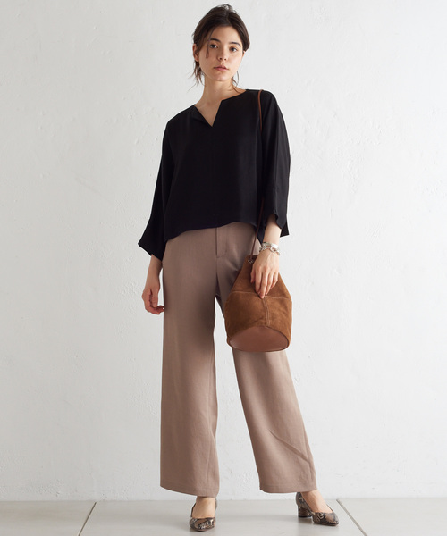 marco masi（マルコマージ）の「MARCO MASI/スエード巾着（トートバッグ・レディース・カーキ/ダークグレー・ﾌﾘ-）」の4枚目の写真