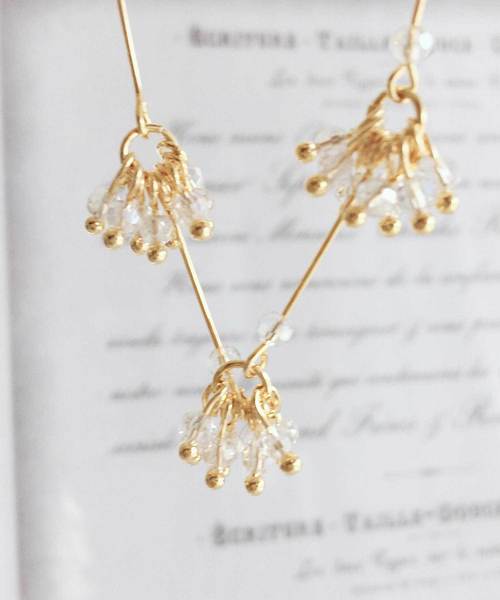 Cupid Heart（キューピッドハート）の「【Cupid Heart】結婚式アクセサリー ミニクリアタッセルネックレス（ネックレス・レディース・シルバー/ゴールド・MEDIUM）」の4枚目の写真