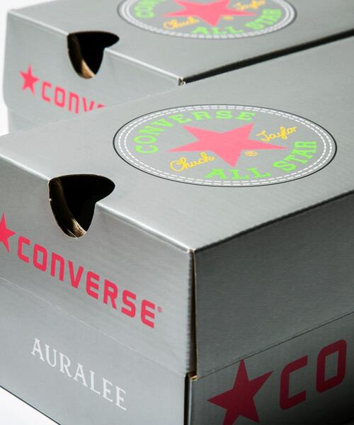 AURALEE(オーラリー)の「<AURALEE × CONVERSE × BY> ALLSTAR HI/スニーカー. ◆(スニーカー・メンズ・ライム/ピンク・8h/10h/7h/8/7/9h/9/11h)」の4枚目の写真