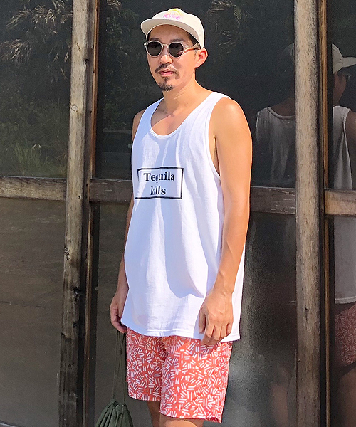 Homeyland(ホーミーランド)の「Tequila kills TANKTOP タンクトップ(タンクトップ・メンズ・ホワイト/ブラック/オレンジ・MEDIUM/LARGE)」の2枚目の写真