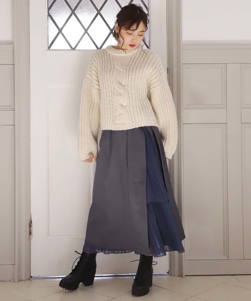 one after another NICE CLAUP(ワンアフターアナザーナイスクラップ)の「【近藤千尋さんコラボ】3wayプリーツスカート(スカート・レディース・グレー系その他/ブルー系その他/イエロー系その他・FREE)」の11枚目の写真