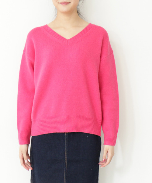 N.(N. Natural Beauty Basic)(エヌエヌナチュラルビューティーベーシック)の「◆ラムウールVネックニット(ニット/セーター・レディース・ホワイト/ベージュ/グレー/ピンク/イエロー・MEDIUM)」の22枚目の写真