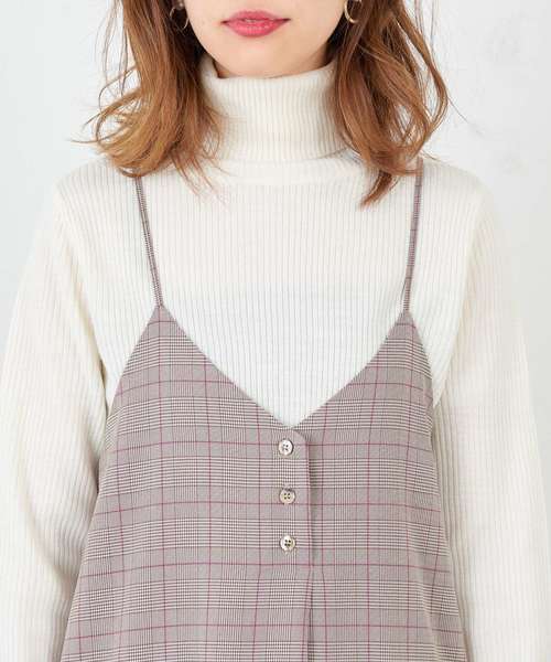 natural couture（ナチュラルクチュール）の「ちび釦付きシンプルキャミワンピ（ワンピース・レディース・ベージュ系その他/レオパード/その他・FREE）」の7枚目の写真