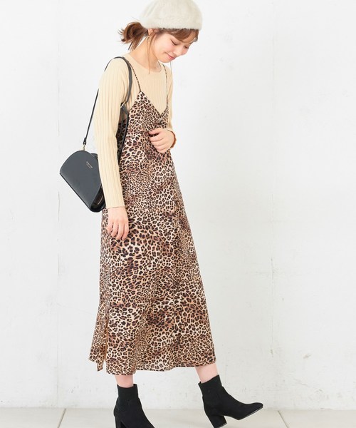 natural couture（ナチュラルクチュール）の「ちび釦付きシンプルキャミワンピ（ワンピース・レディース・ベージュ系その他/レオパード/その他・FREE）」の10枚目の写真