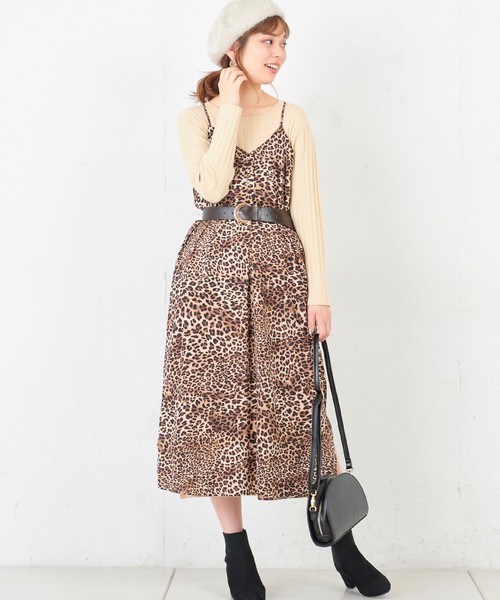 natural couture（ナチュラルクチュール）の「ちび釦付きシンプルキャミワンピ（ワンピース・レディース・ベージュ系その他/レオパード/その他・FREE）」の12枚目の写真