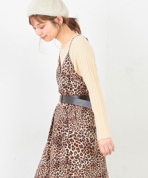 natural couture（ナチュラルクチュール）の「ちび釦付きシンプルキャミワンピ（ワンピース・レディース・ベージュ系その他/レオパード/その他・FREE）」の13枚目の写真