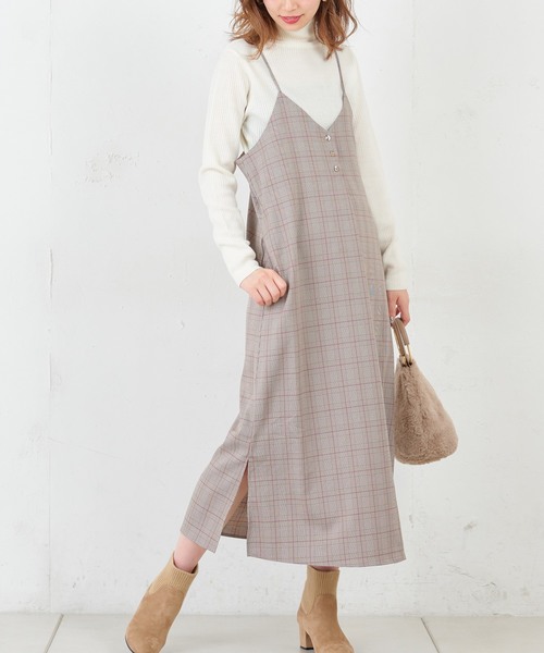 natural couture（ナチュラルクチュール）の「ちび釦付きシンプルキャミワンピ（ワンピース・レディース・ベージュ系その他/レオパード/その他・FREE）」の16枚目の写真