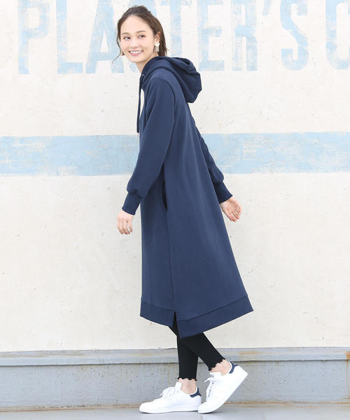 coen（コーエン）の「CVC裏毛フーデッドワンピース (パーカー